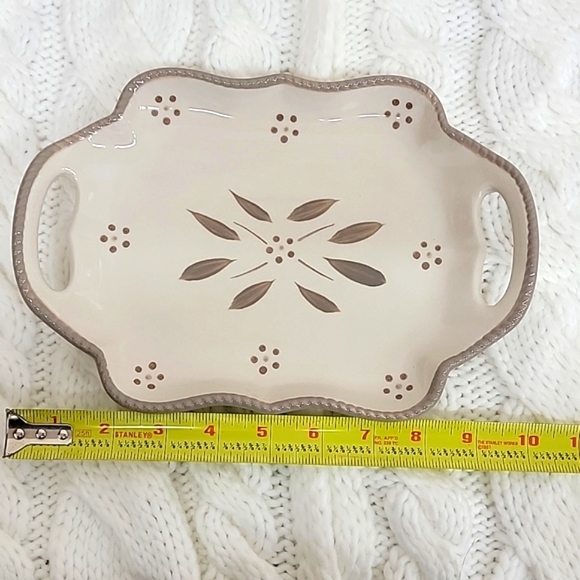 Temp-tations Old World Taupe Platter Tray w/ Gift Box 💥NWB - Picture 3 of 4